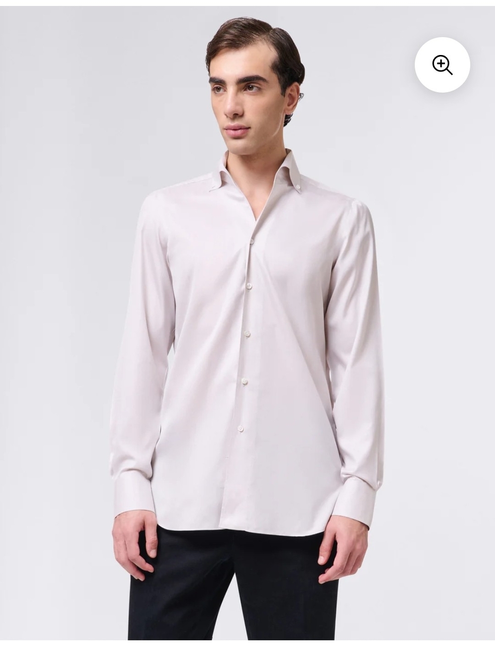 FINAMORE Light Pink Long-Sleeve Dress Shirt 16/41 Quiet Luxury Understated Chic